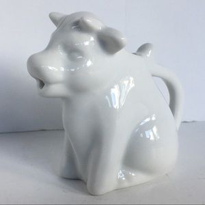 cow creamer white porcelain 3" tall EUC milk farm animals